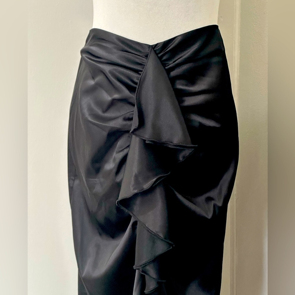 Black Ruffle Maxi Skirt